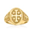 14kt Yellow Gold Multi-Cross Signet Ring