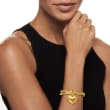 Italian Andiamo 14kt Yellow Gold Over Resin Heart Charm Multi-Bangle Bracelet