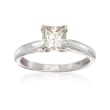 C. 2000 Vintage 1.00 Carat Princess-Cut Diamond Solitaire Engagement Ring in 14kt White Gold