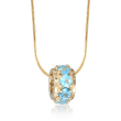 .90 ct. t.w. Blue Topaz Rondelle Bead Pendant in 14kt Yellow Gold 