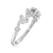.17 ct. t.w. Diamond Floral Ring in 18kt White Gold