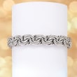 Sterling Silver Large Rosette-Link Bracelet