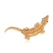 1.30 ct. t.w. Citrine Lizard Pendant with Garnet Accents in 18kt Gold Over Sterling