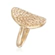 14kt Yellow Gold Snakeskin-Textured Oval Ring