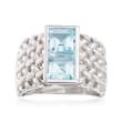 2.20 ct. t.w. Sky Blue Topaz Woven Ring in Sterling Silver