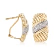 .13 ct. t.w. Diamond Sash Earrings in 14kt Yellow Gold 