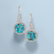 Turquoise Roped Drop Earrings in Sterling Silver