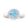 2.20 ct. t.w. Blue and White Topaz Halo Ring in Sterling Silver