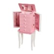 Mele & Co. &quot;Louisa&quot; Pink and White Wooden Jewelry Armoire
