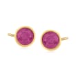 3.60 ct. t.w. Multi-Gem Jewelry Set: Three Pairs of Bezel-Set Stud Earrings in 18kt Gold Over Sterling