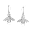 Italian Sterling Silver Bumblebee Drop Earrings