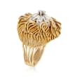 C. 1970 Vintage .30 ct. t.w. Diamond Floral Ring in 18kt Yellow Gold