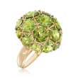 16.35 ct. t.w. Peridot Dome Ring in 14kt Yellow Gold