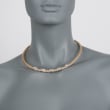 .33 ct. t.w. Diamond X Braided Collar Necklace in Two-Tone Sterling Silver 17-inch