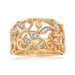 Belle Etoile &quot;Empress&quot; .11 ct. t.w. CZ Ring in 24kt Gold Over Sterling