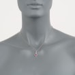 Gregg Ruth .51 ct. t.w. Ruby and .12 ct. t.w. Diamond Pendant Necklace in 18kt White Gold 16-inch