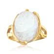 Moonstone Twisted Ring in 18kt Gold Over Sterling