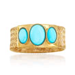 Italian Turquoise Mesh Ring in 14kt Yellow Gold