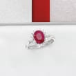 2.10 Carat Burmese Ruby and .32 ct. t.w. Diamond Ring in 18kt White Gold