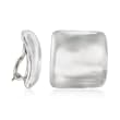 Sterling Silver Large Square Clip-On Earrings