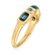 .90 ct. t.w. London and Sky Blue Topaz Ring in 14kt Yellow Gold