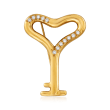 C. 1993 Vintage Angela Cummings .50 ct. t.w.  Diamond Heart Key Pin in 18kt Yellow Gold