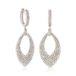 1.00 ct. t.w. Diamond Marquise Hoop Drop Earrings in 14kt White Gold