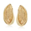 Italian 18kt Yellow Gold Over Sterling Abstract Leaf Earrings