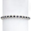 5.50 ct. t.w. Sapphire and 3.00 ct. t.w. Diamond Tennis Bracelet in 14kt White Gold