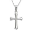 Child's 14kt White Gold Budded Cross Pendant Necklace with Diamond Accent
