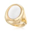 Andiamo 14kt Yellow Gold and White Agate Ring