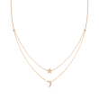 .14 ct. t.w. Diamond Star and Moon Double-Layer Necklace