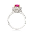 C. 2000 Vintage 2.03 Carat Pink Tourmaline and 1.00 ct. t.w. Diamond Ring in 18kt White Gold