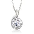 2.00 Carat CZ Solitaire Pendant Necklace in Sterling Silver