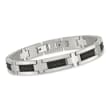 Men's Stainless Steel and Black Ip-Plated Bracelet. 8&quot;