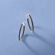 .29 ct. t.w. Black Diamond Inside-Outside Hoop Earrings in Sterling Silver