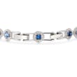 Swarovski Crystal &quot;Angelic&quot; Blue and Clear Square Crystal Bracelet in Silvertone