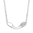 Judith Ripka &quot;Gaia&quot; Diamond-Accented Curved Bar Necklace in Sterling Silver