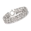 Sterling Silver Three-Row Rope Chain Bracelet