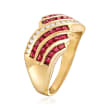 C. 1980 Vintage 1.80 ct. t.w. Ruby and .25 ct. t.w. Diamond Ring in 18kt Yellow Gold