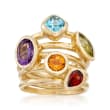 2.80 ct. t.w. Multi-Stone Jewelry Set: Five Rings in 14kt Gold Over Sterling Silver