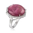 15.00 Carat Ruby and .42 ct. t.w. Diamond Ring in Sterling Silver