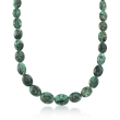 275.00 ct. t.w. Emerald Bead Necklace with Sterling Silver