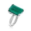 Green Beryl and .13 ct. t.w. White Topaz Ring in Sterling Silver