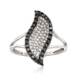 .45 ct. t.w. Black and White Diamond Ring in 14kt White Gold