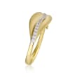 Diamond-Accented Leaf Ring in 18kt Yellow Gold