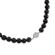 C. 2000 Vintage Tiffany Jewelry 10mm Onyx Bead Necklace with Sterling Silver