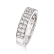 Henri Daussi Double Row .95 ct. t.w. Diamond Wedding Band in 14kt White Gold