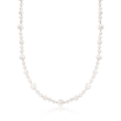 5-9mm Cultured Pearl and Glass Bead Necklace with Sterling Silver