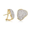 C. 1980 Vintage 5.50 ct. t.w. Diamond Heart Earrings in 18kt Yellow Gold